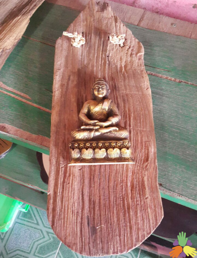 Buddha on Wood Plank