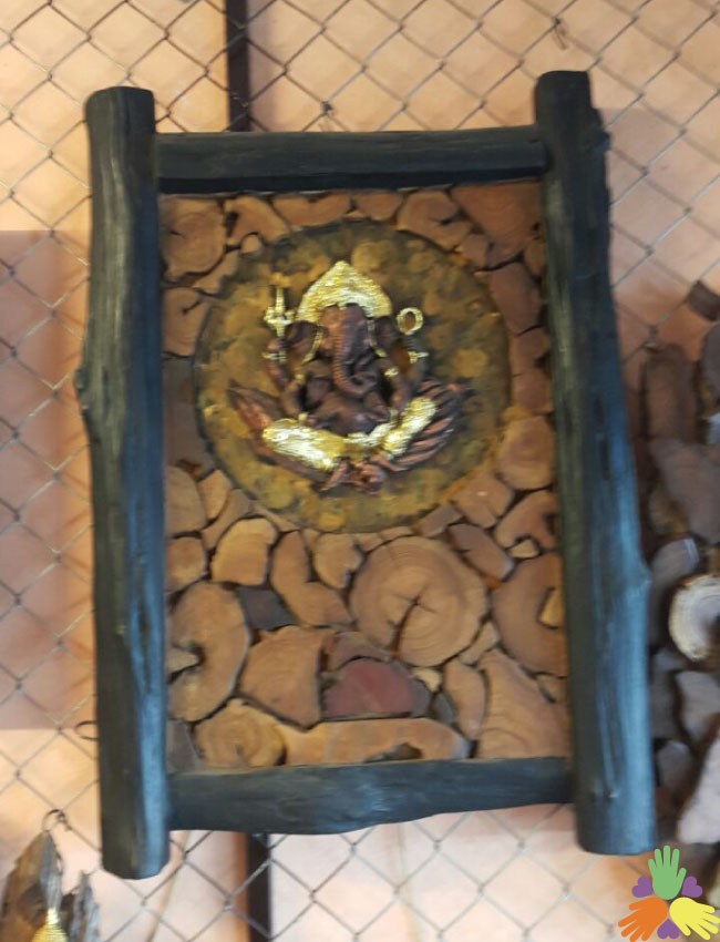 Ganesha in Wood Frame