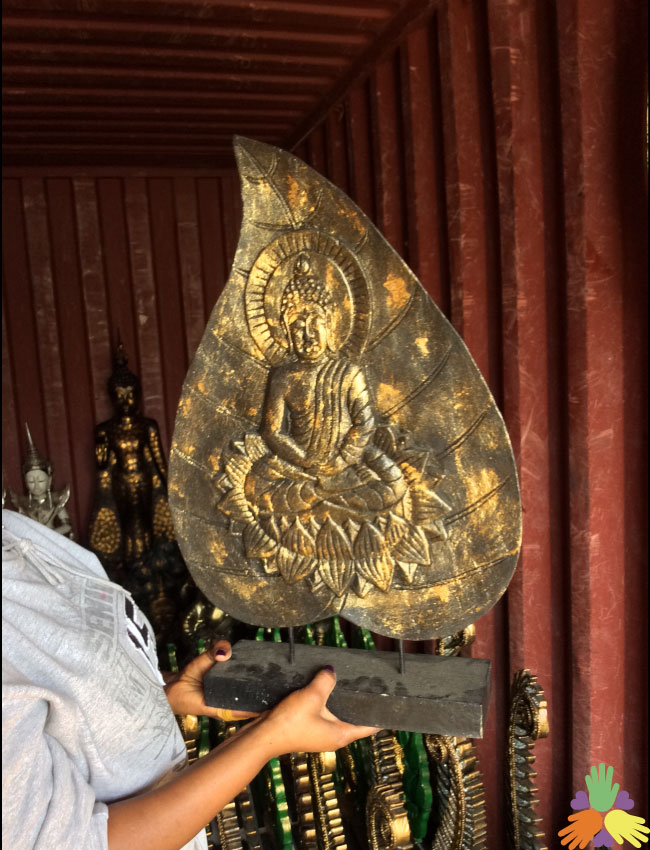 Buddha Stand on a Leaf-Bronze